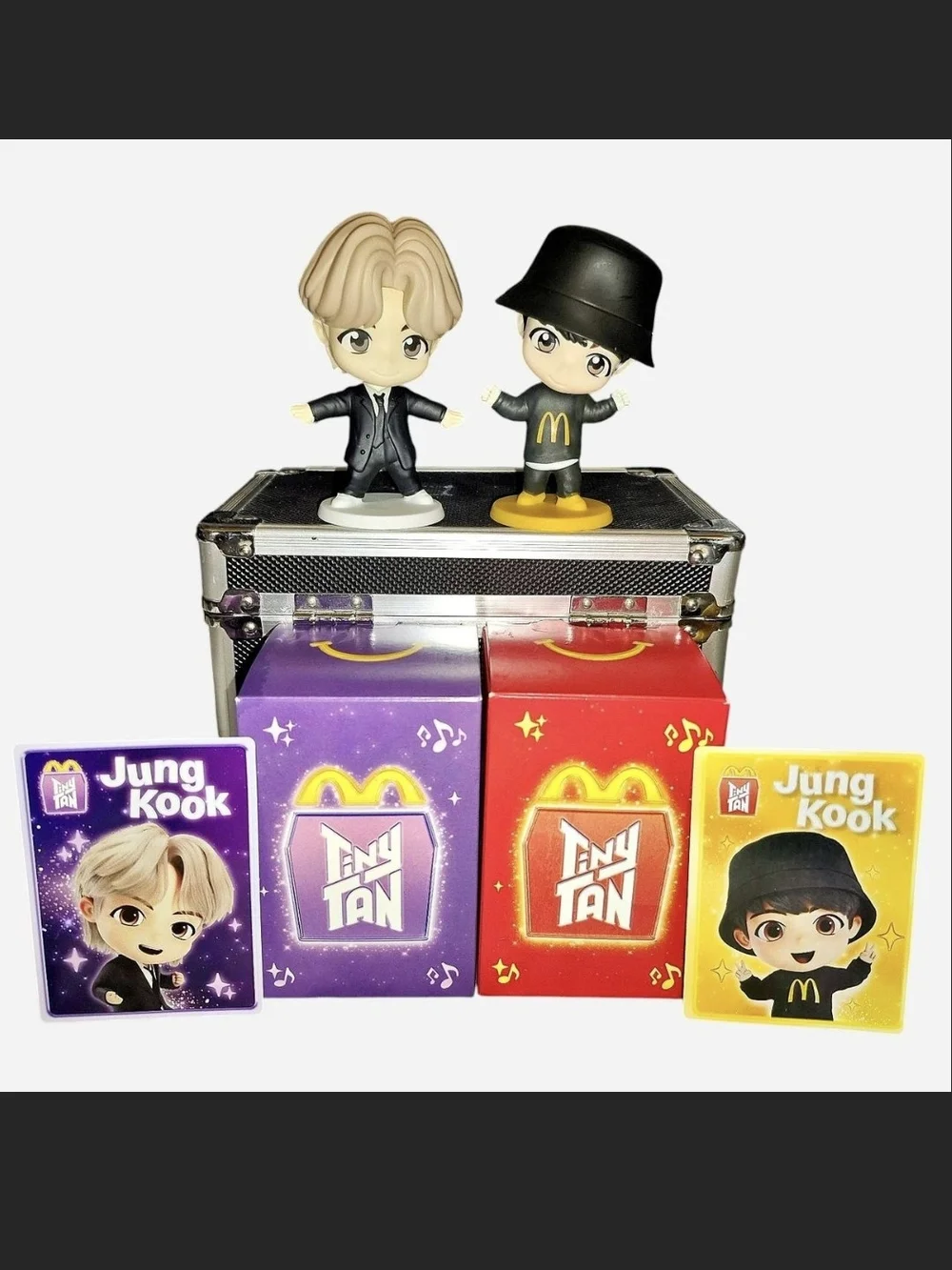 Jung Kook Collectible Figures Set - Purple, Red, Yellow